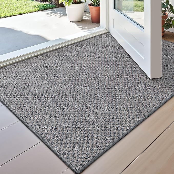 DEXI Ultra Thin Door Mat Indoor Entrance 24x36, Non Slip Rubber Backed Entryway