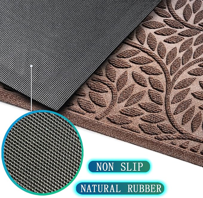 Bulijojo Front Door Mat Entrance, Durable Heavy Duty Welcome Mat, Thick