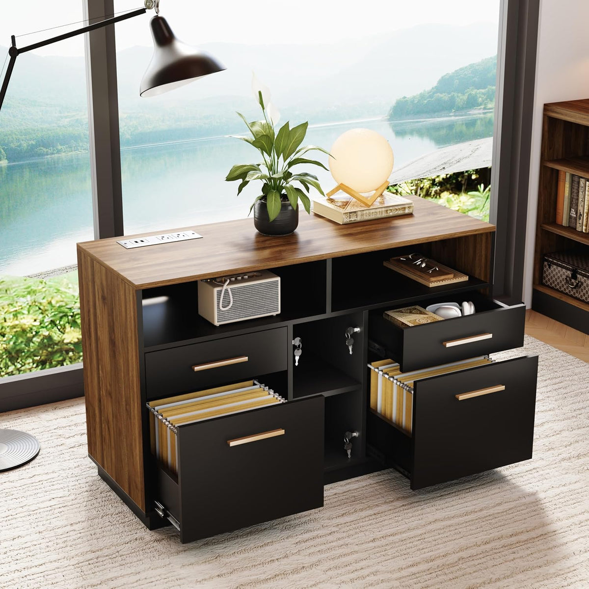 ModernMate 4 Drawer File Cabinet with Lock for Home Office