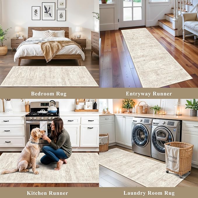 2x6 Runner Rug Hallway Washable, Non Slip