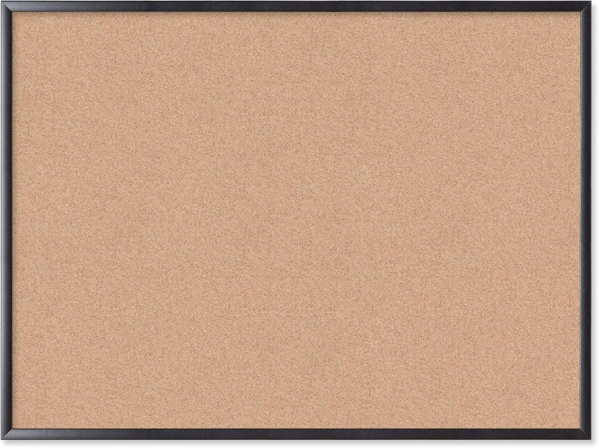U Brands Cork Bulletin Board, 36" x 48" Inches, Black Wood Frame (2876U00-01)