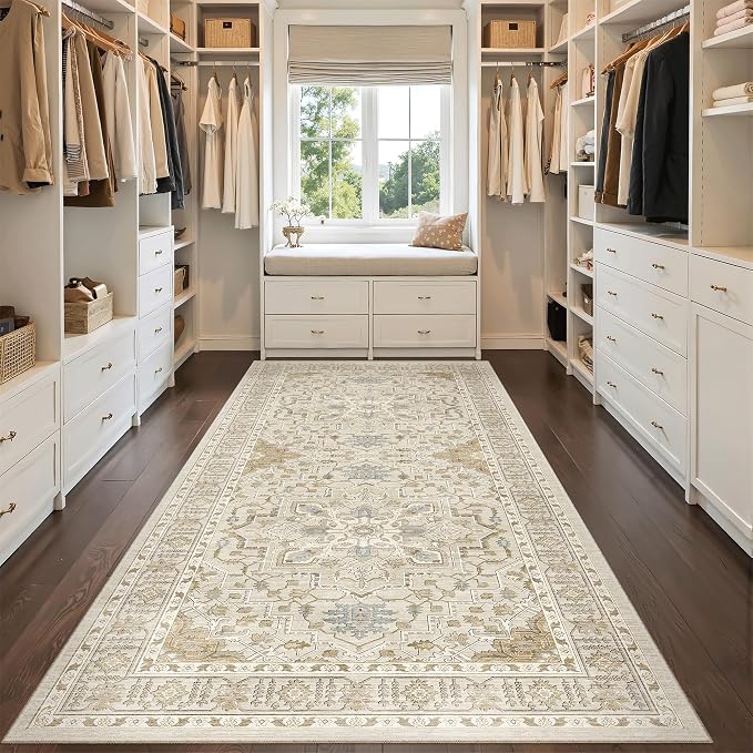 Madane Hallway Runner Rug 4x8 Wide: Washable Thin Runners