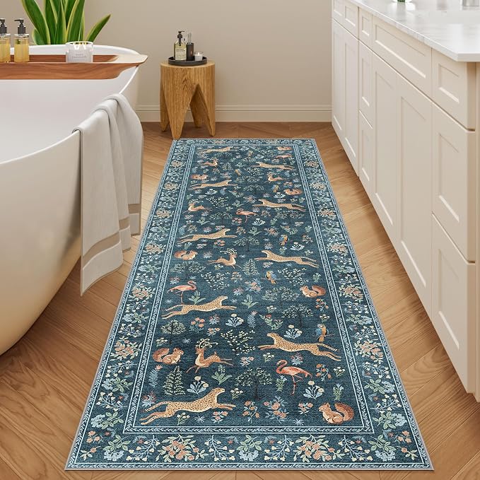 DUKINO 2.6x8 Rug for Hallway, Washable Kitchen Runner Rug