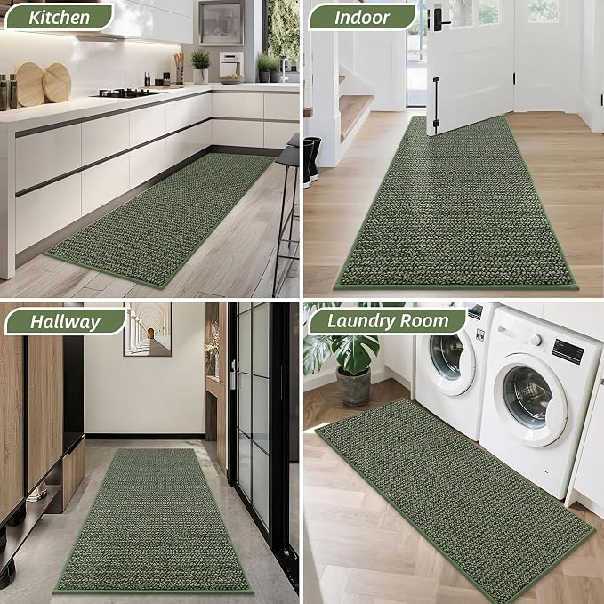 BEQHAUSE Dirt Trapper Door Mat 20" x 48", Non-Slip Washable Doormats Entrance