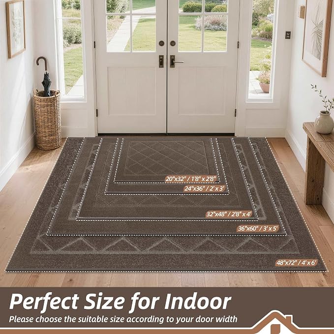 BEQHAUSE Dirt Trapper Door Mat 24" x 36", Doormat Non-Slip Entryway Rugs