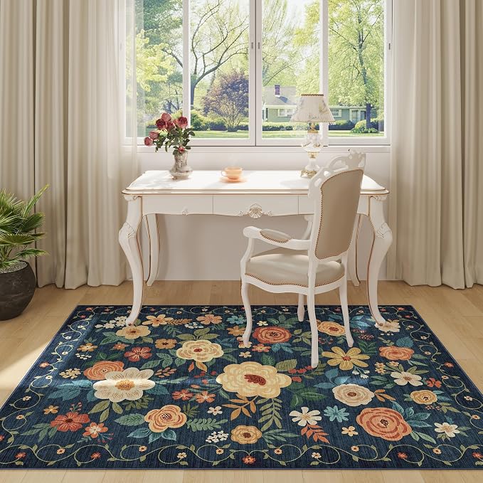 DUKINO 3x5 Area Rug, Floral Rugs