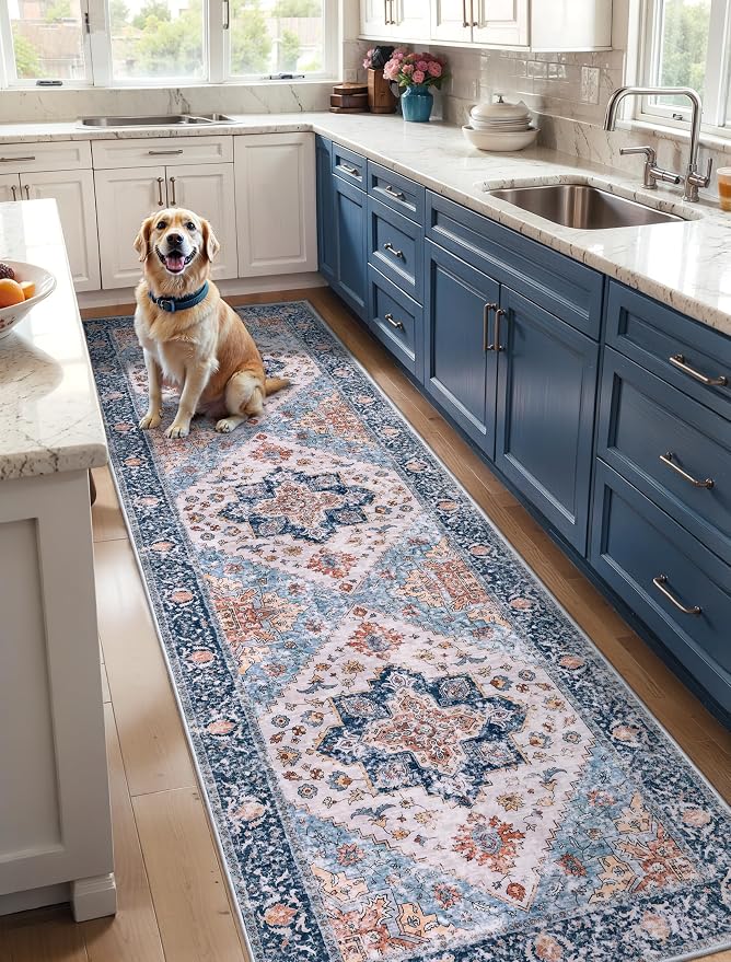 SERISSA Runner Rug for Hallways, 3x10 Washable Non Slip Kitchen Runner Rug