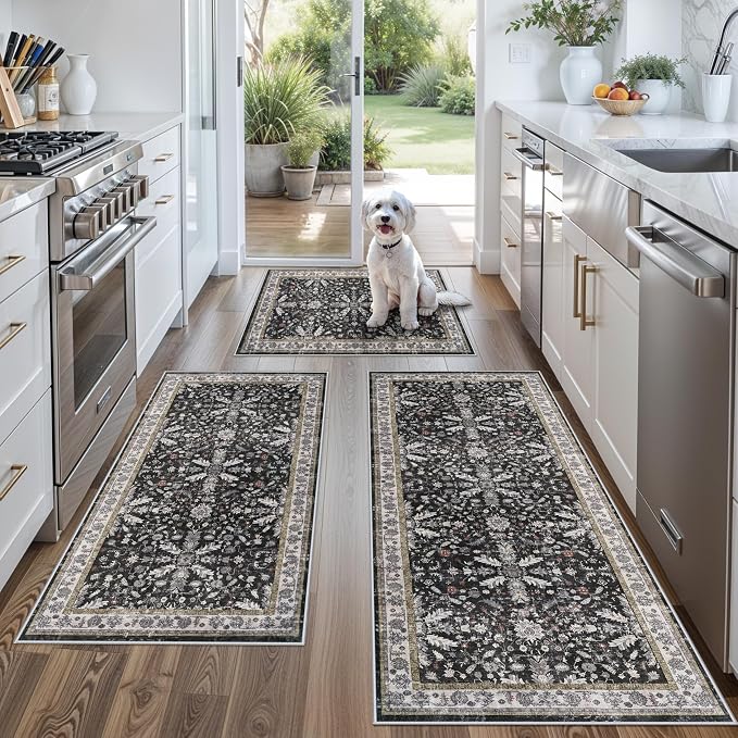3-Piece Washable Kitchen Rug Set of 3