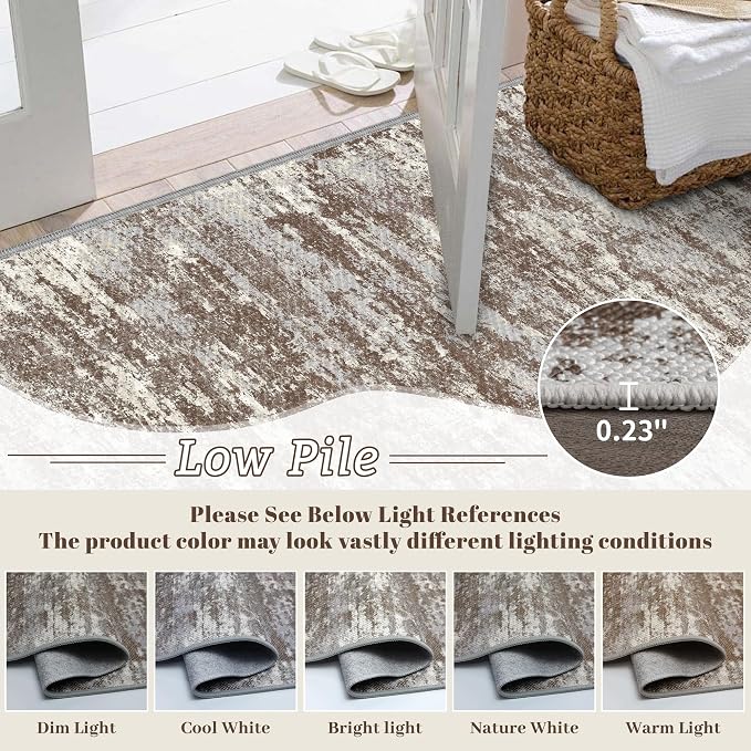 Runners for Hallways Ultra Non-Slip 2x4 Washable Kitchen Rug Abstract Tear and
