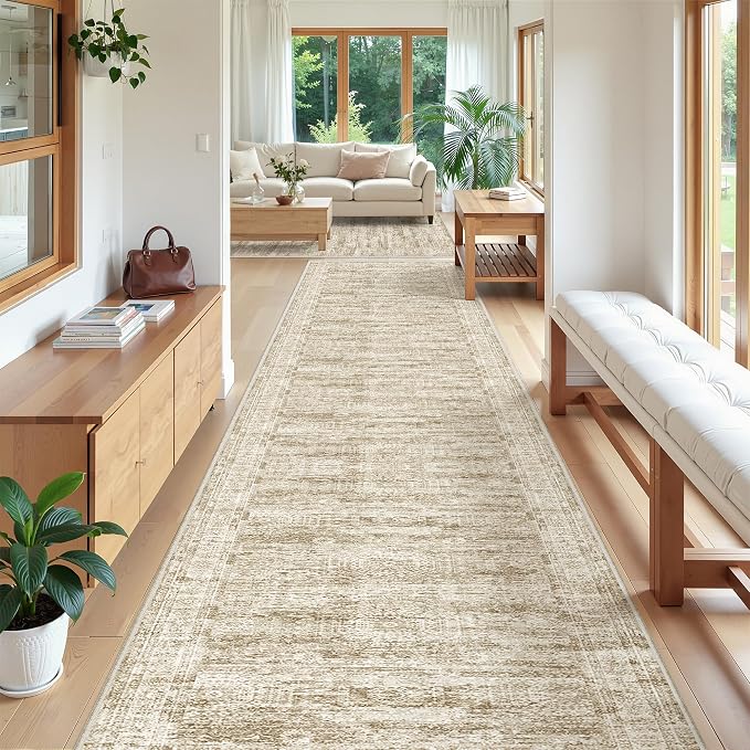 3x20 Washable Runner Rug for Hallway, Non-Slip Long Hallway Runner for Entryway
