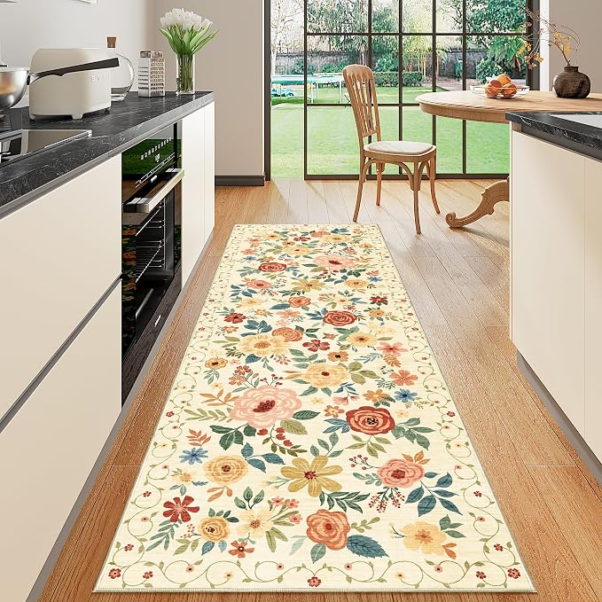 DUKINO Runner Rug, 2x10 Kitchen Hallway Carpet, Washable