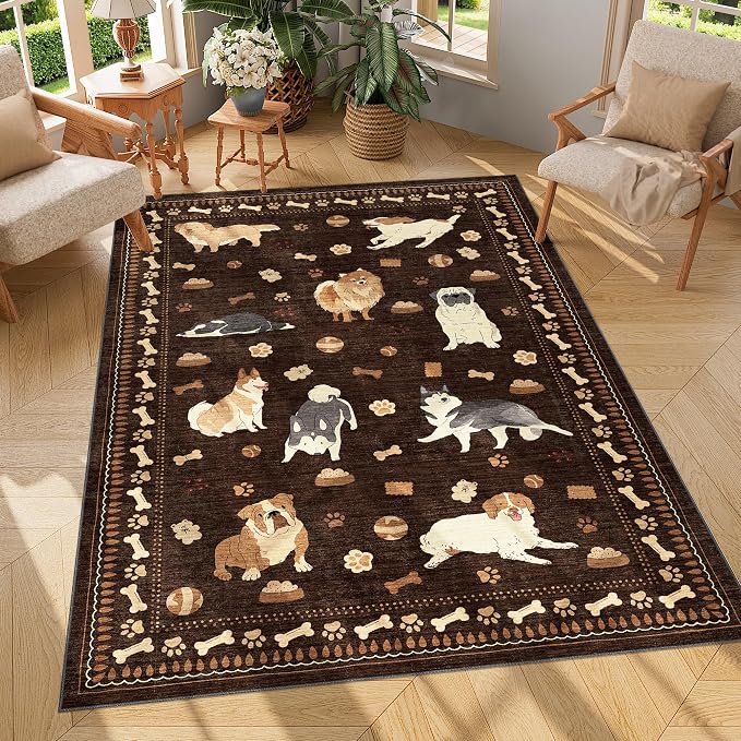 DUKINO 4x6 Area Rug, Non Slip Washable Rug