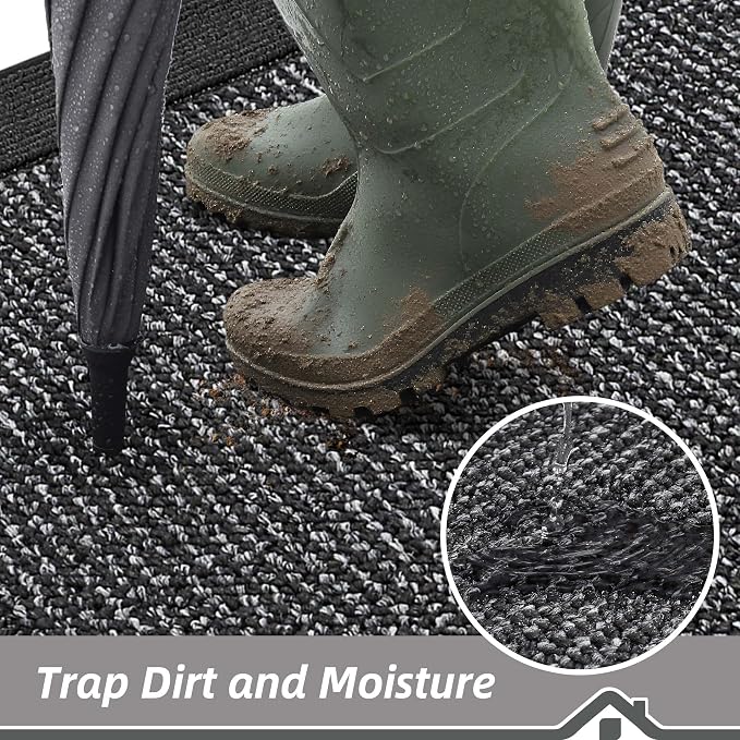 BEQHAUSE Indoor Door Mat 20" x 32", Dirt Trapper Door Mats Non-Slip Entryway