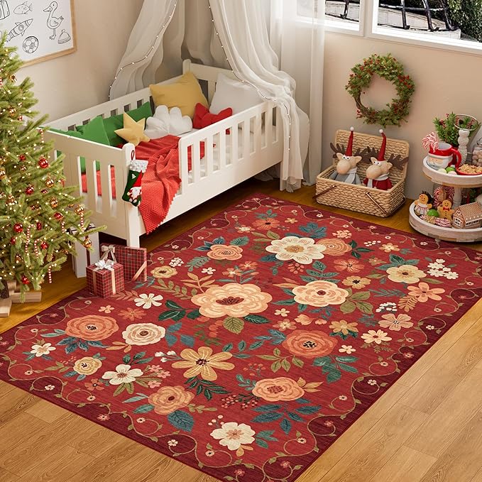 DUKINO 3x5 Area Rug, Floral Rugs