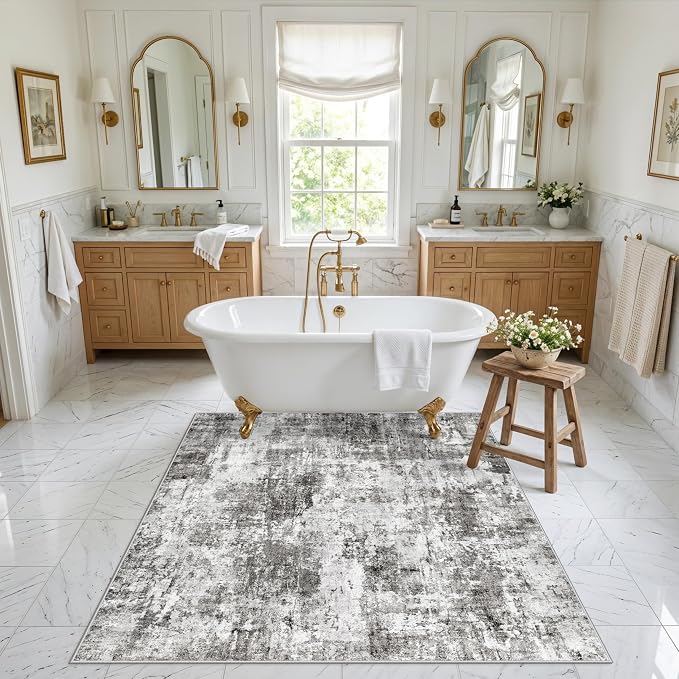 5x5 Square Entryway Rug Washable – Non-Slip Small Area Rug