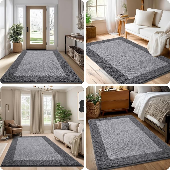 Washable Area Rug 48" x 48", Non Slip Kitchen Rug