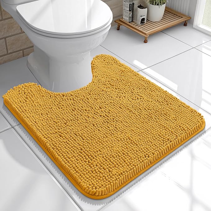 OLANLY Toilet Rugs U-Shaped 20x20, Extra Soft Absorbent Chenille Contour
