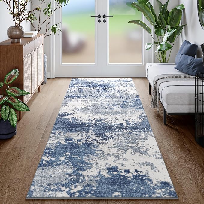 Blue Rug Runners for Hallways Kitchen Non Slip Washable 2x6 Entryway Runner Rugs