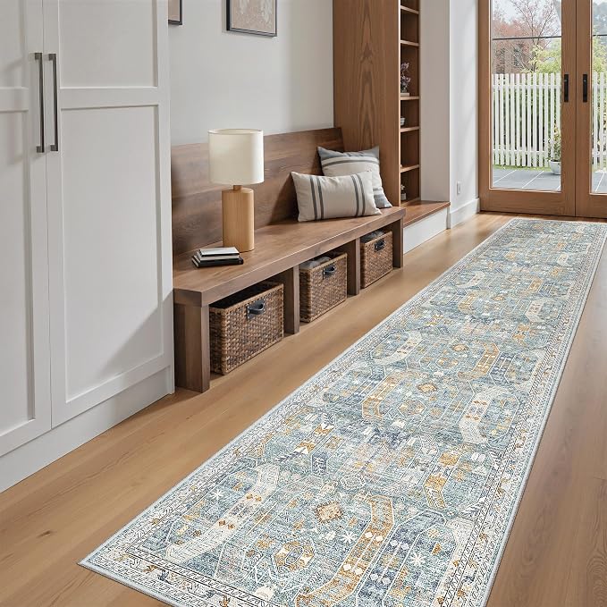 Madane Runner Rugs for Hallway 2x10 Long Washable Non-Slip Hallway Runner Rug