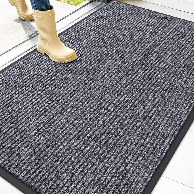 OLANLY Front Door Mat Indoor Outdoor Entrance, Waterproof Heavy Duty Doormat