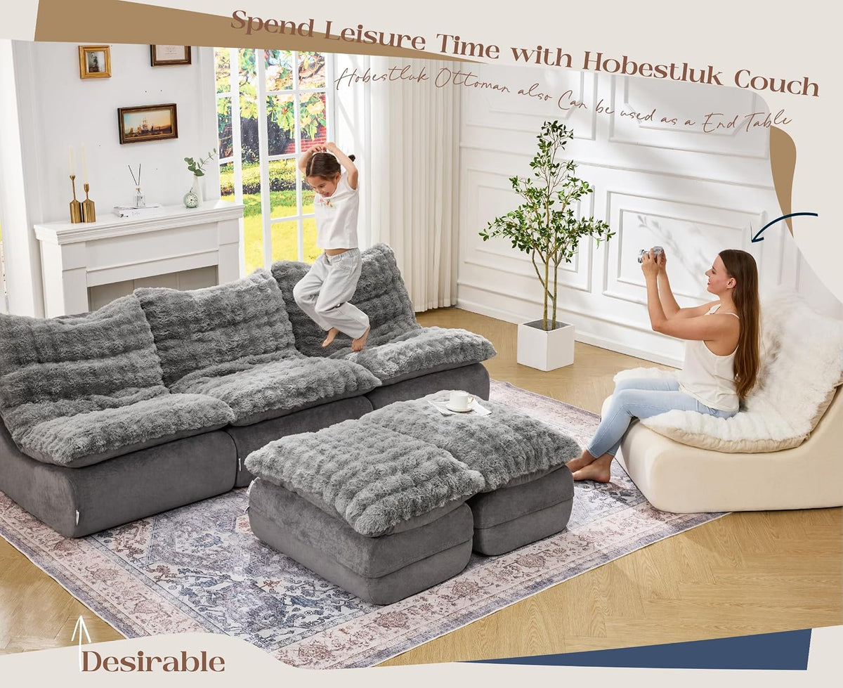 Hobestluk Small Couch Sofa Chaise Lounge Chair Recliner Chair with Footrest