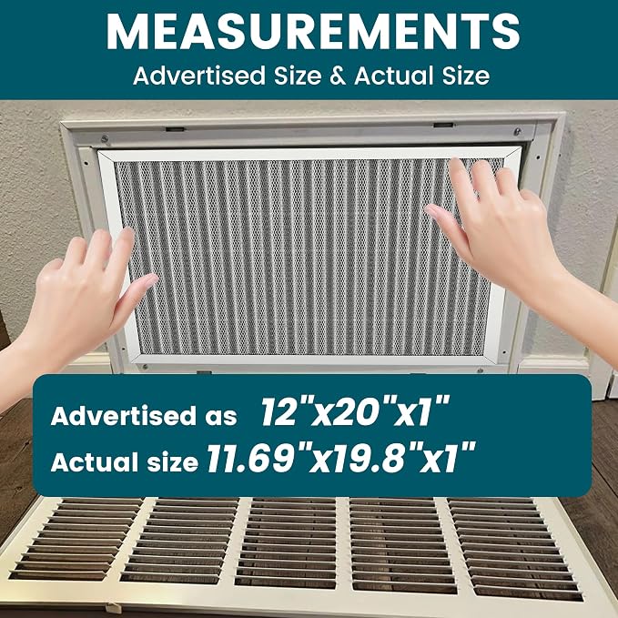 12x20x1 Air Filter-MERV 8, Washable & Reusable Electrostatic Air Filter