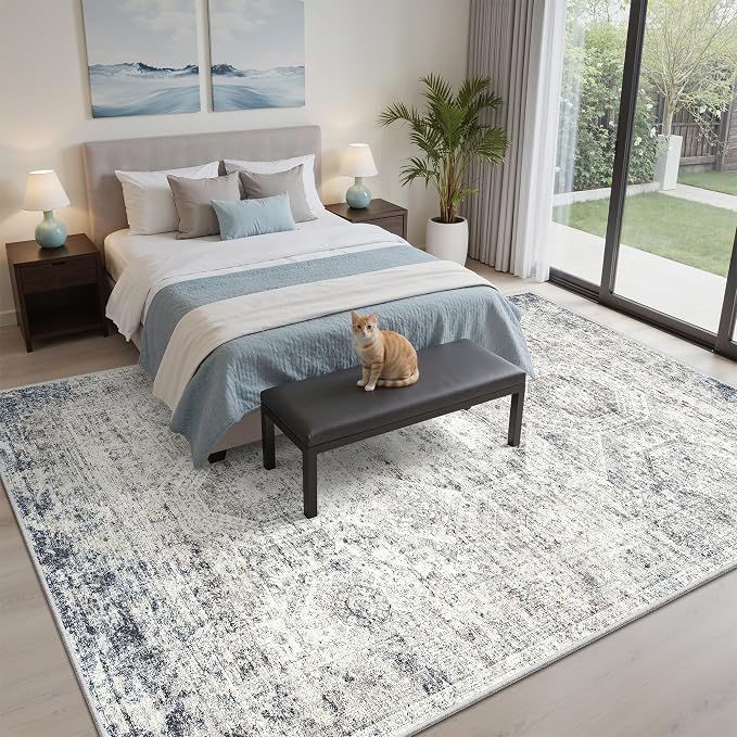 Soalmost 6x9 Area Rug for Living Room Washable 6x9 Non-Slip Modern Rugs for