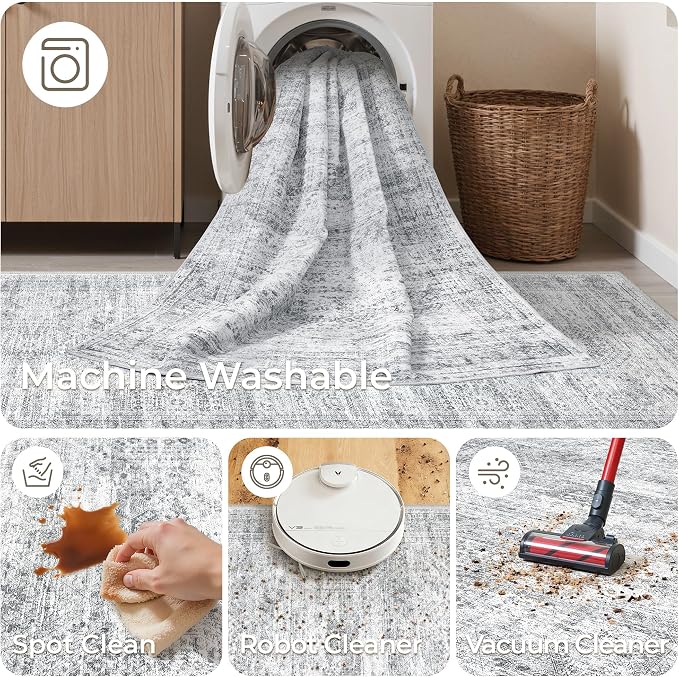 3x14 Washable Runner Rug for Hallway, Non-Slip Long Hallway Runner for Entryway