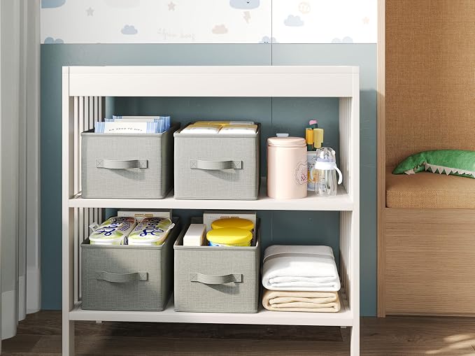 3 Pack Fabric Storage Bins for Shelves | 11.5x8.75x6.5in Closet Storage Baskets