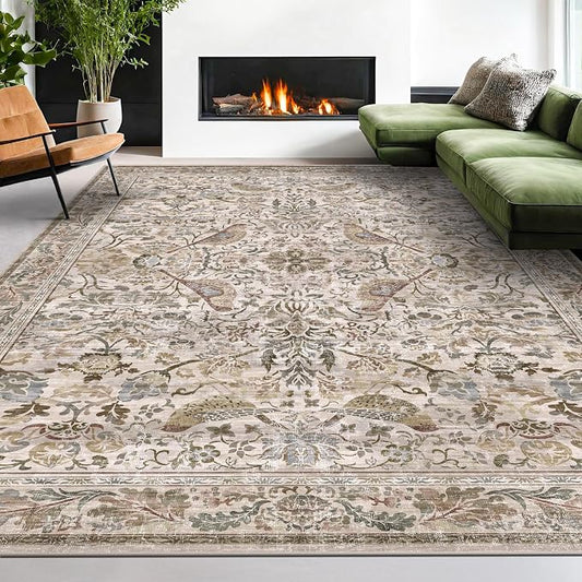 Floral 9x12 Large Area Rug for Living Room