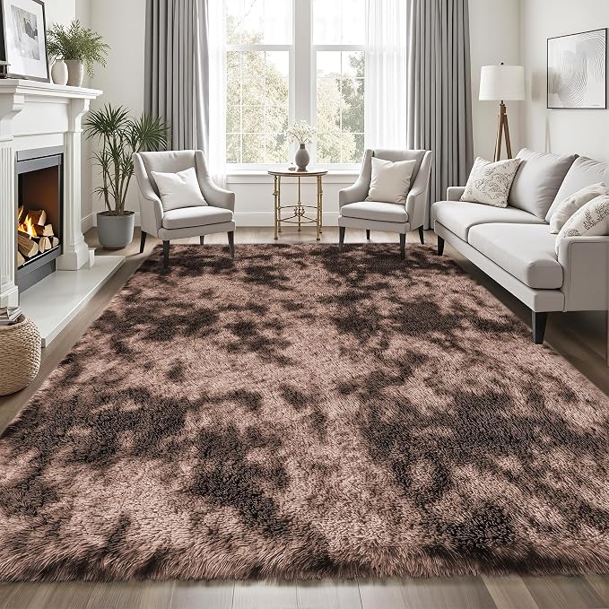 8x10 Area Rugs for Living Room Bedroom:Soft Fluffy Shag Upgrade Non-Slip High