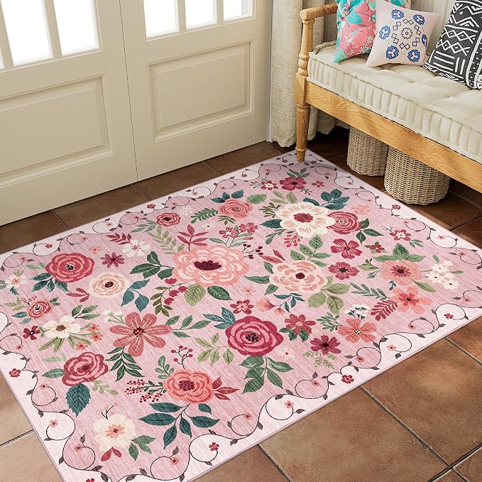 DUKINO 3x5 Area Rug, Floral Rugs