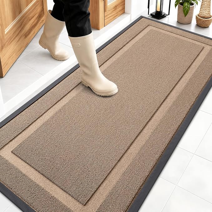 OLANLY Front Door Mat Indoor Outdoor Entrance, Waterproof All-Season,