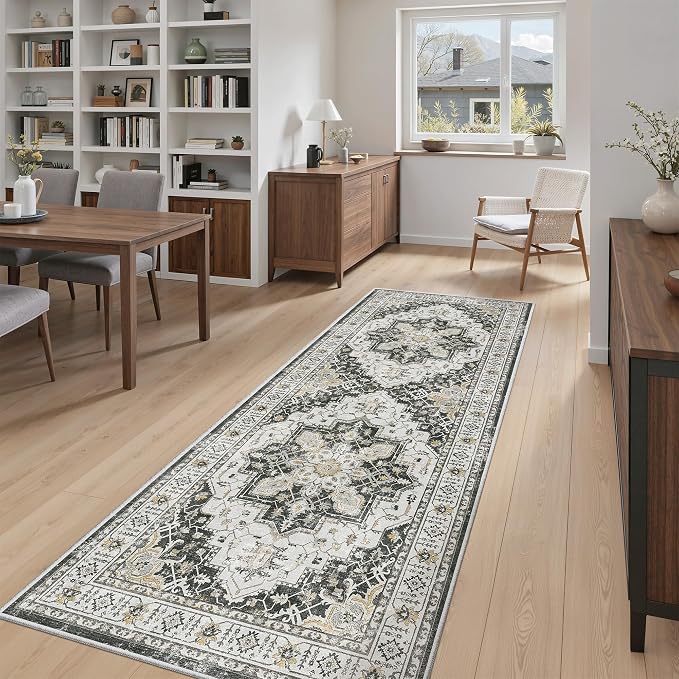 Madane Hallway Runner 3x8, Kitchen Rugs Washable Entryway Rug Vintage Kitchen