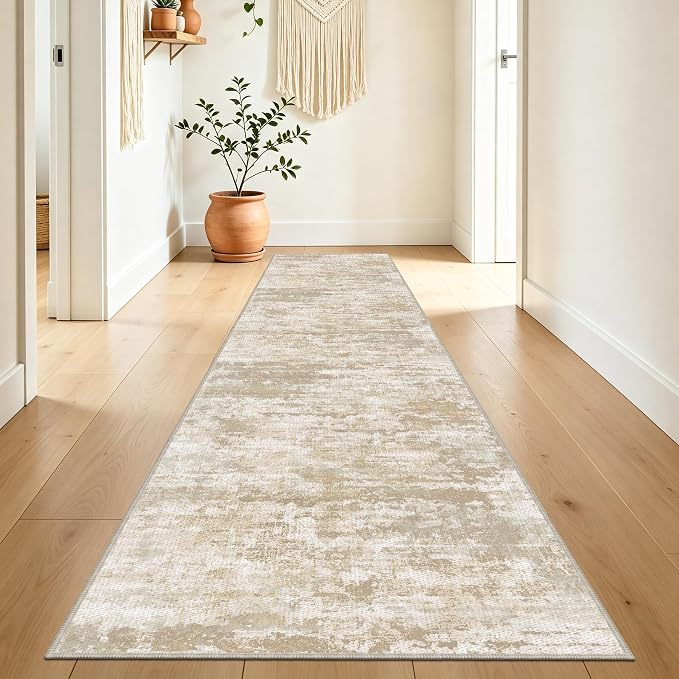 Runners for Hallways Non-Slip 2x8 Washable Kitchen Rug Abstract Tear and Stain