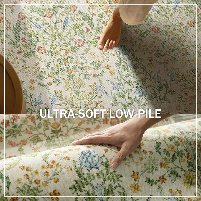 Washable Area Rugs for Living Room: 5x7 Bedroom Rug Vintage Rugs Stain