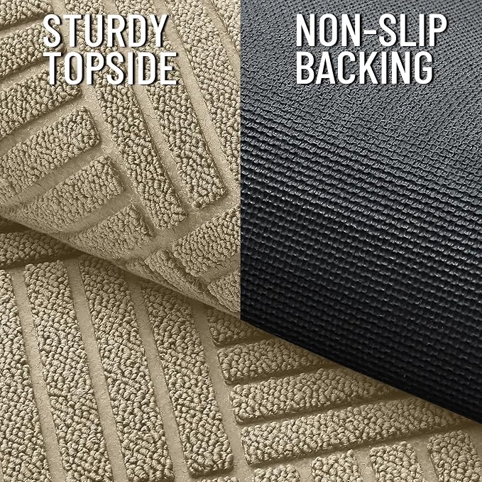 OLANLY Front Door Mat Outside Entrance 35x23, Heavy Duty Sturdy Natural Rubber