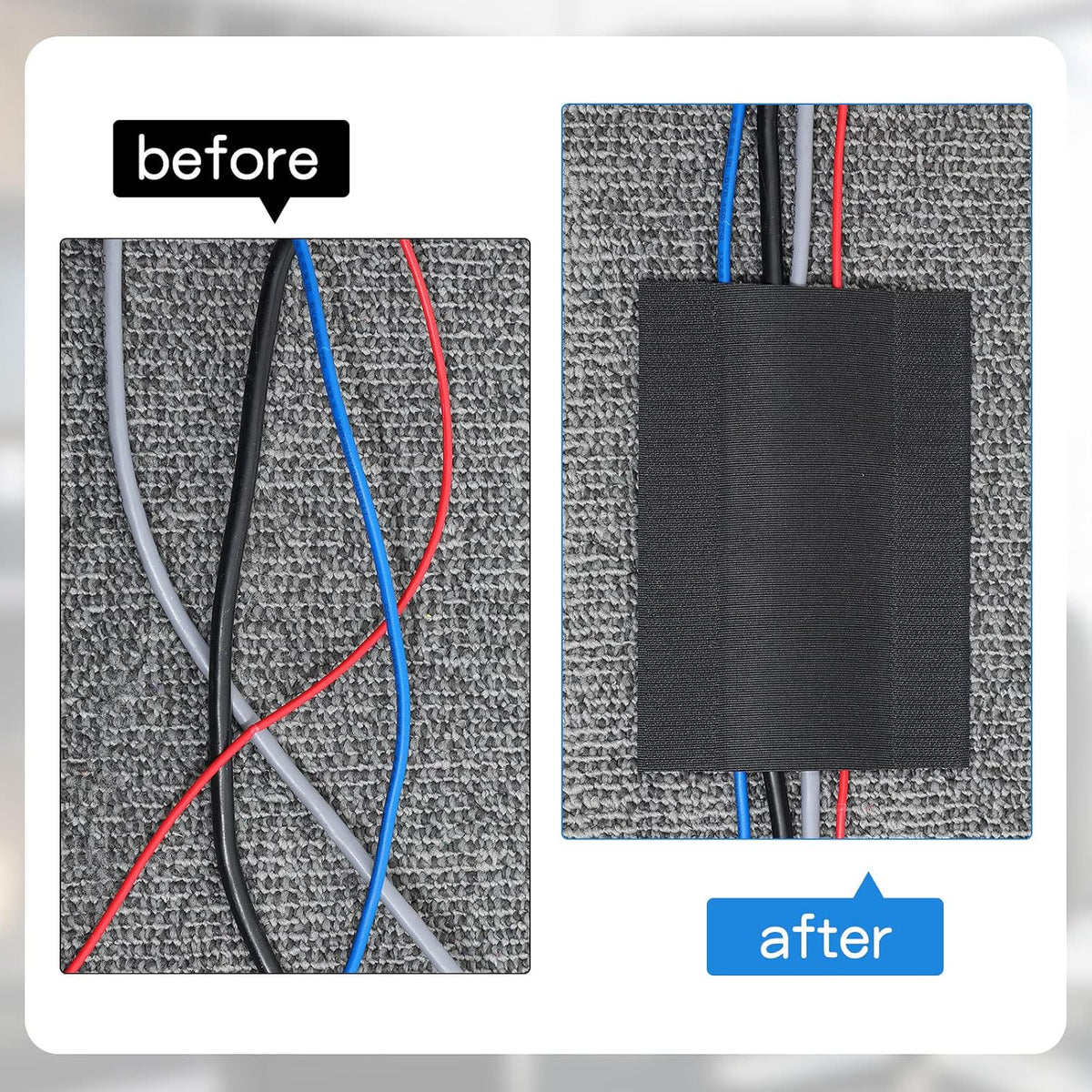 WILLBOND Carpet Cord Cover Cable Protector,59.06 Ft,Black