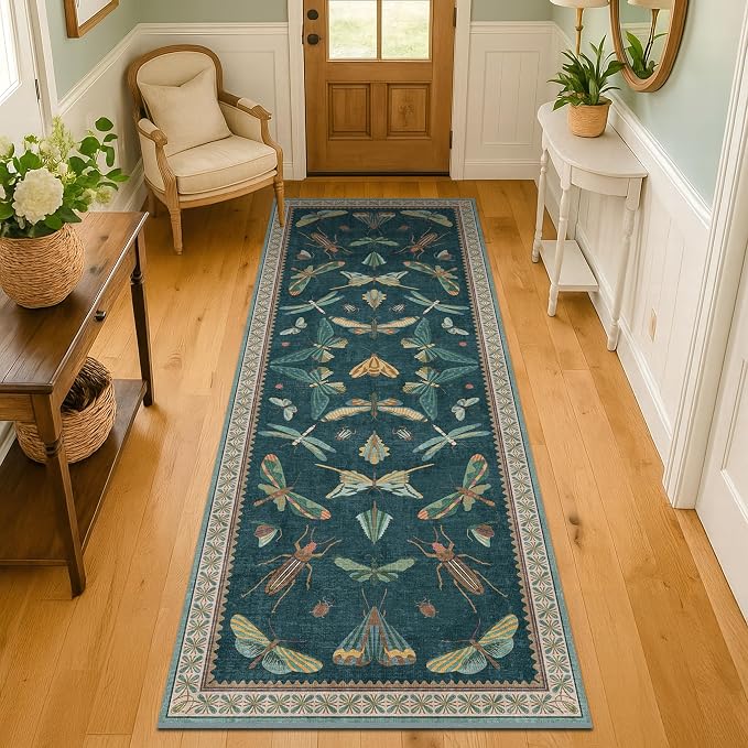 Hazo Haus Brown and Green Kitchen Sink Runner Rug 2x6