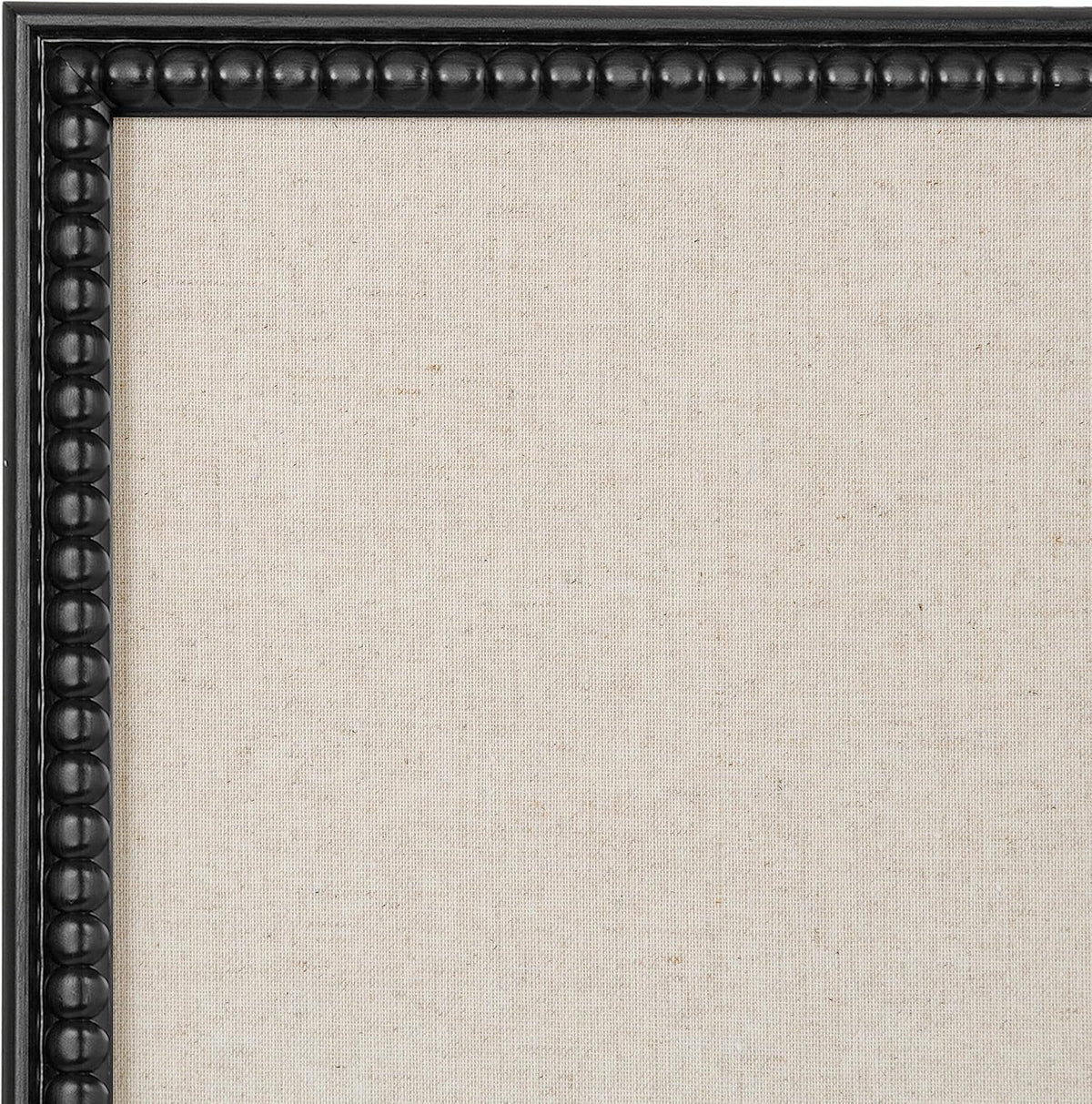 Kate and Laurel Makenna Framed Linen Fabric Pinboard, 24 x 36, Black, Traditional Beaded Bulletin Board for Vintage Home Wall Organization or Aspirational Vision Board