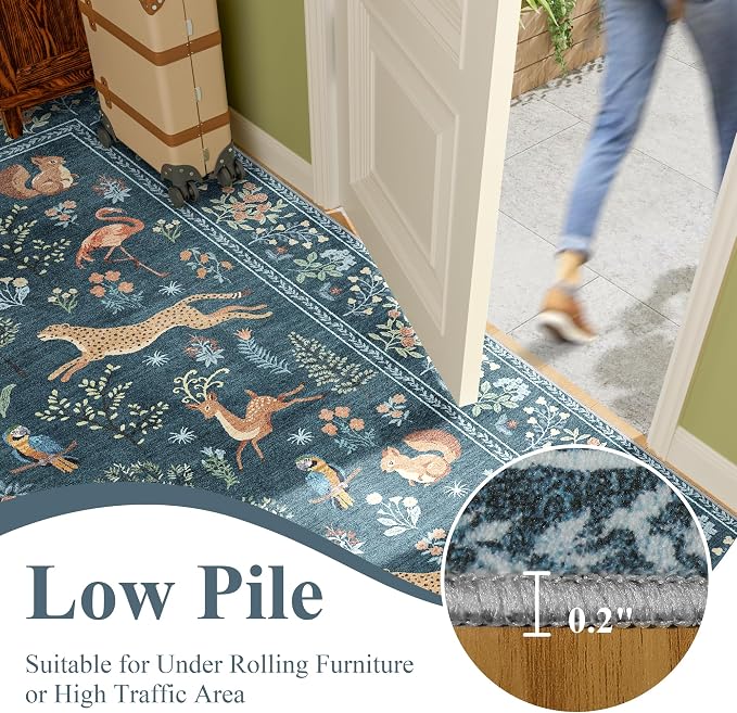 DUKINO 2x10 Rug for Hallway, Washable Kitchen Runner Rug