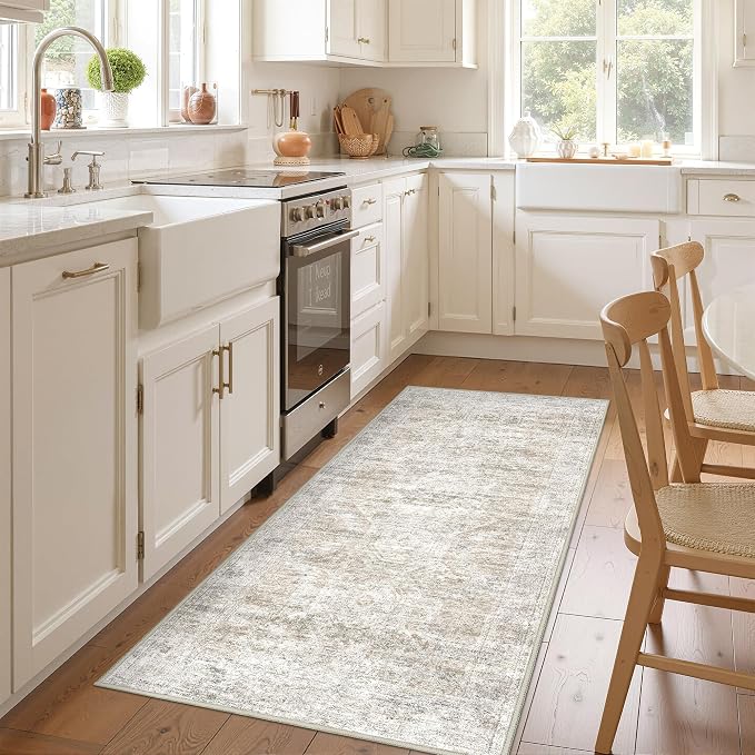 3x6 Runner Rug Non Slip, Thin Entryway Washable Rug
