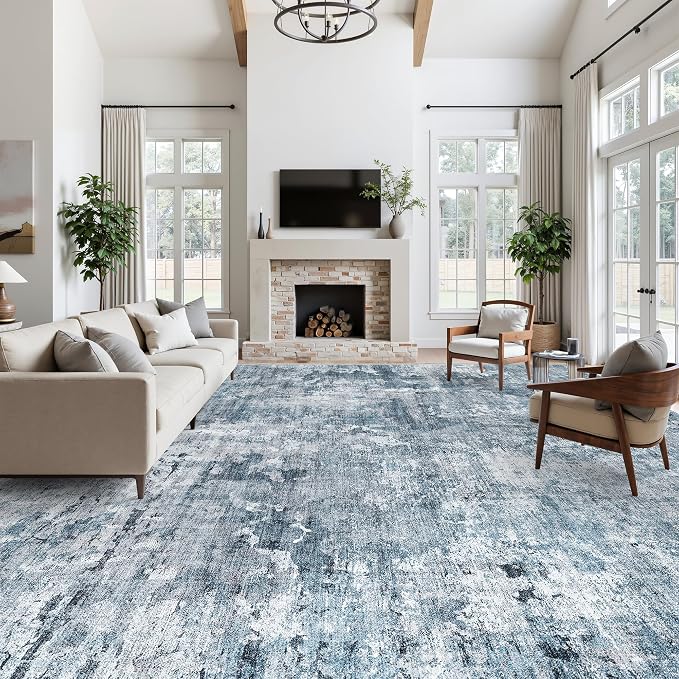 Soalmost 10x14 Area Rugs for Living Room, Non Slip Machine Washable Vintage Rugs
