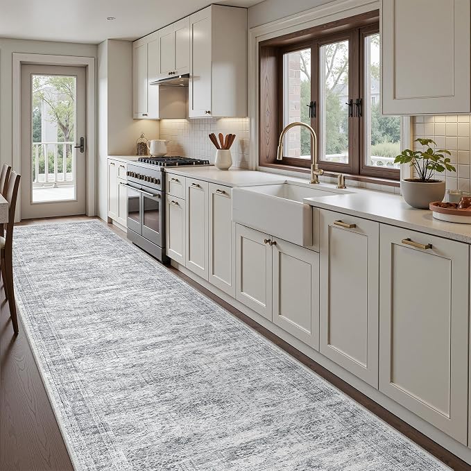 3x14 Washable Runner Rug for Hallway, Non-Slip Long Hallway Runner for Entryway