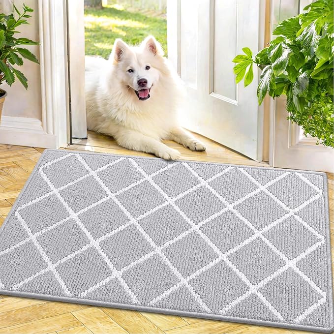 Finchitty Indoor Door Mat, Dirt Resistant and Absorbent, Low-Profile, Washable