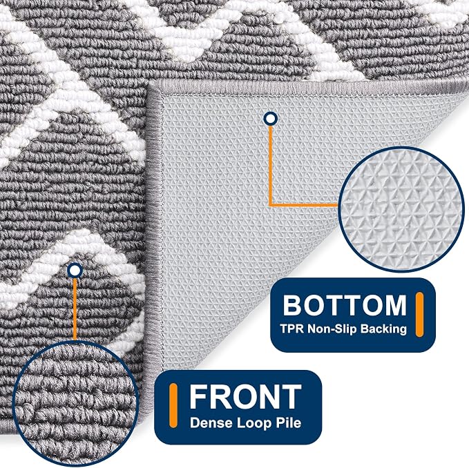 OLANLY Front Door Mat, Non-Slip Rubber Backing, Dirt Resistant and Absorbent