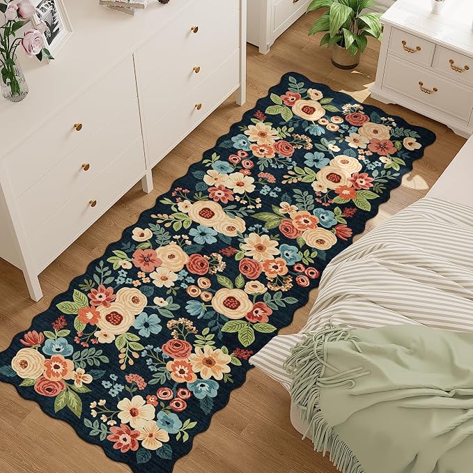 DUKINO 2.6x8 Runner Rug for Hallway, Washable Kitchen Rug