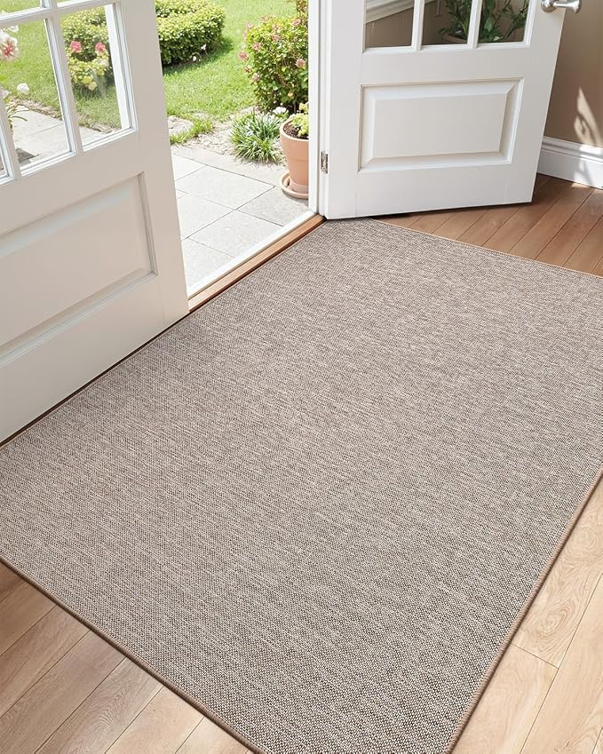 Color&Geometry Ultra Thin Indoor Door Mat 48"x72", Non Slip Rubber Backed Dirt