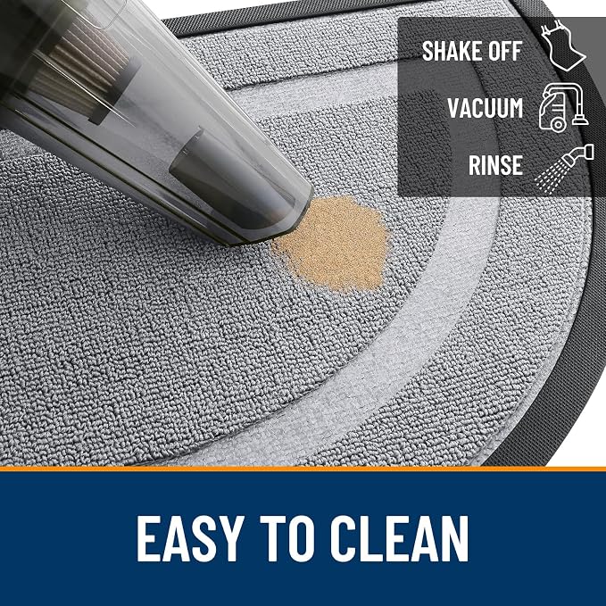 OLANLY Half Circle Door Mat Indoor Outdoor Entrance Welcome, Waterproof