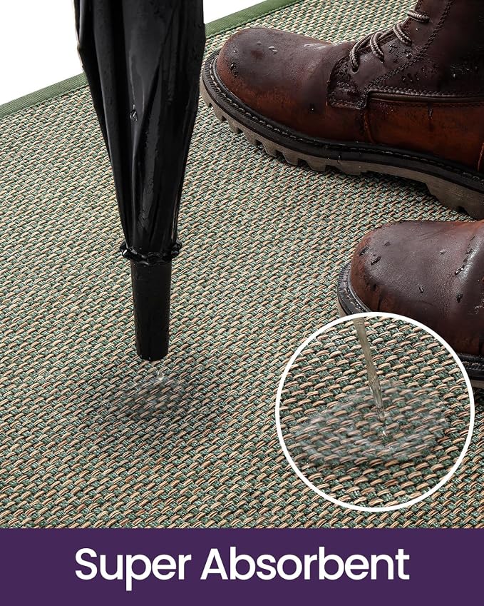 DEXI Ultra Thin Entryway Indoor Door Mat 24x36, Non Slip Rubber Backing Inside